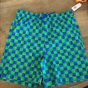 Old Navy Kids Swim Trunks - Blue and Green Checkered